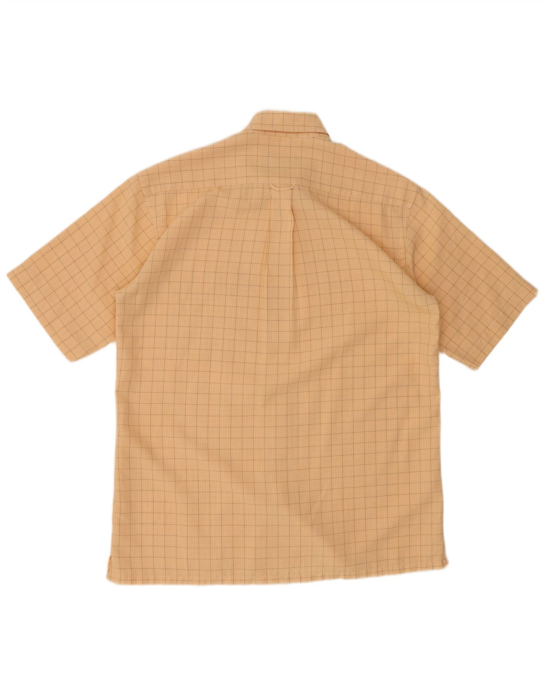 PIERRE CARDIN Mens Short Sleeve Shirt Medium Yellow Check Modal