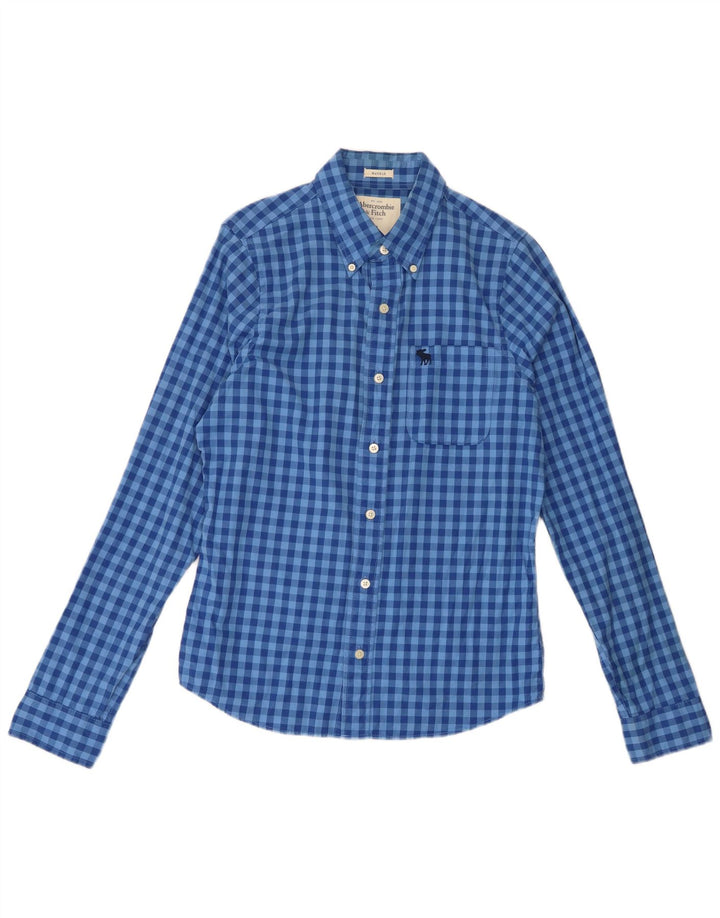 Abercrombie & Fitch Mens Checked  Shirt Medium Blue Check Cotton