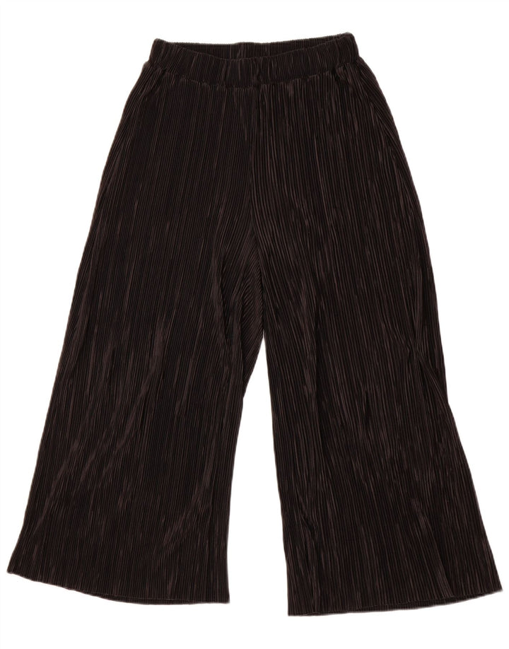 ZARA Womens Wide Leg Capri Trousers XS W24 L23 Black Polyester