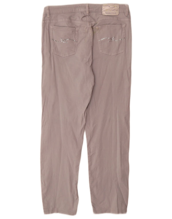 Trussardi Womens Straight Casual Trousers W31 L28 Grey Cotton