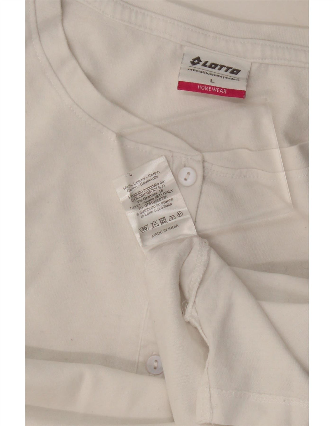 Lotto Womens Top Long Sleeve UK 16 Large White Cotton