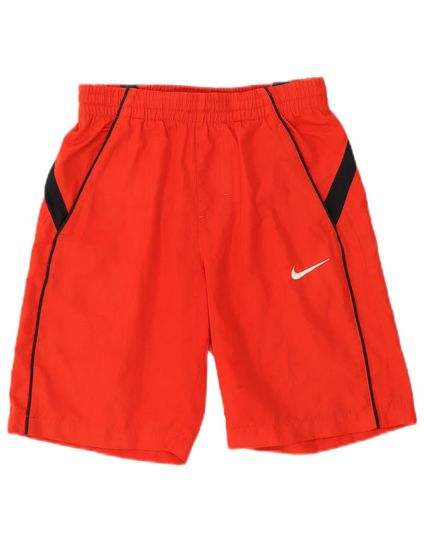 NIKE Boys Sport Shorts 8-9 Years Small Red Colourblock Polyester
