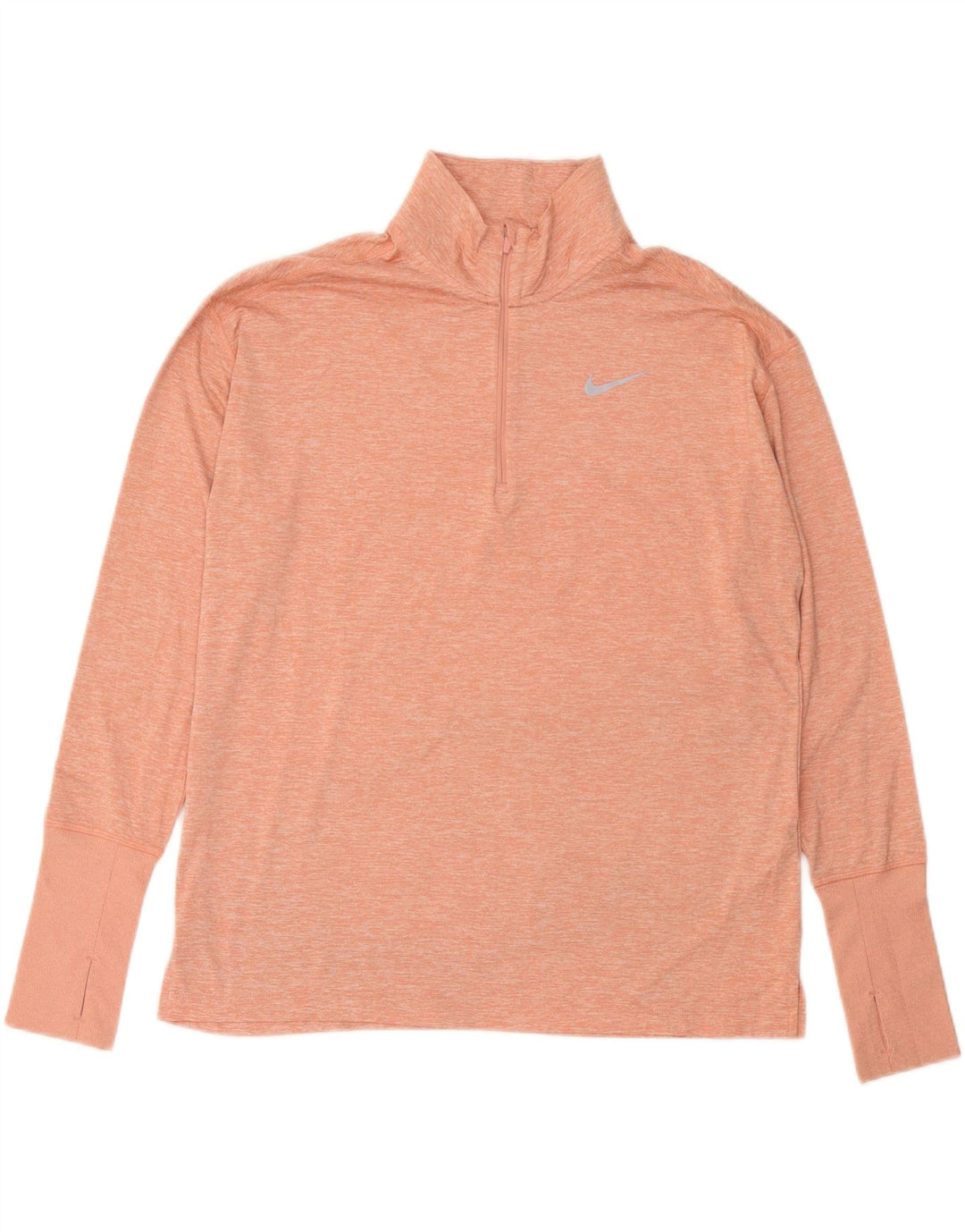 NIKE Womens Dri Fit Pullover Tracksuit Top UK 16 Large Pink Flecked