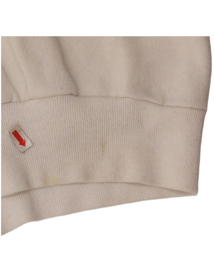 TULTEX Womens Graphic Sweatshirt Jumper UK 16 Large White Cotton