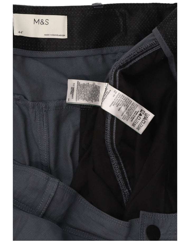 MARKS & SPENCER Mens Cargo Shorts W44 2XL Grey Polyester