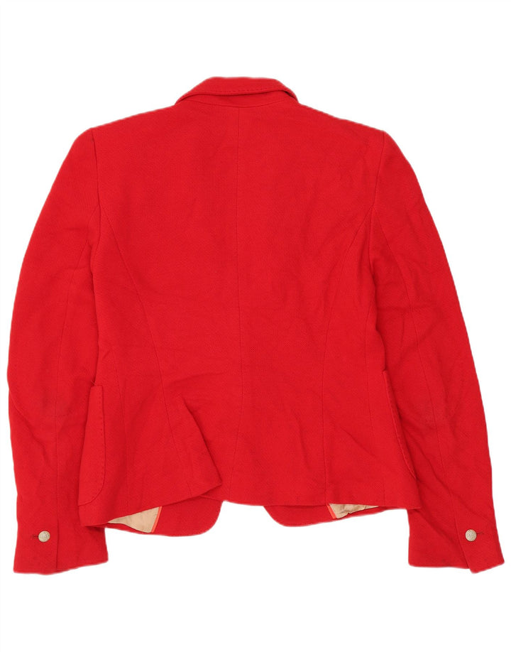 Zara Womens 1 Button Blazer Jacket UK 10 Small Red
