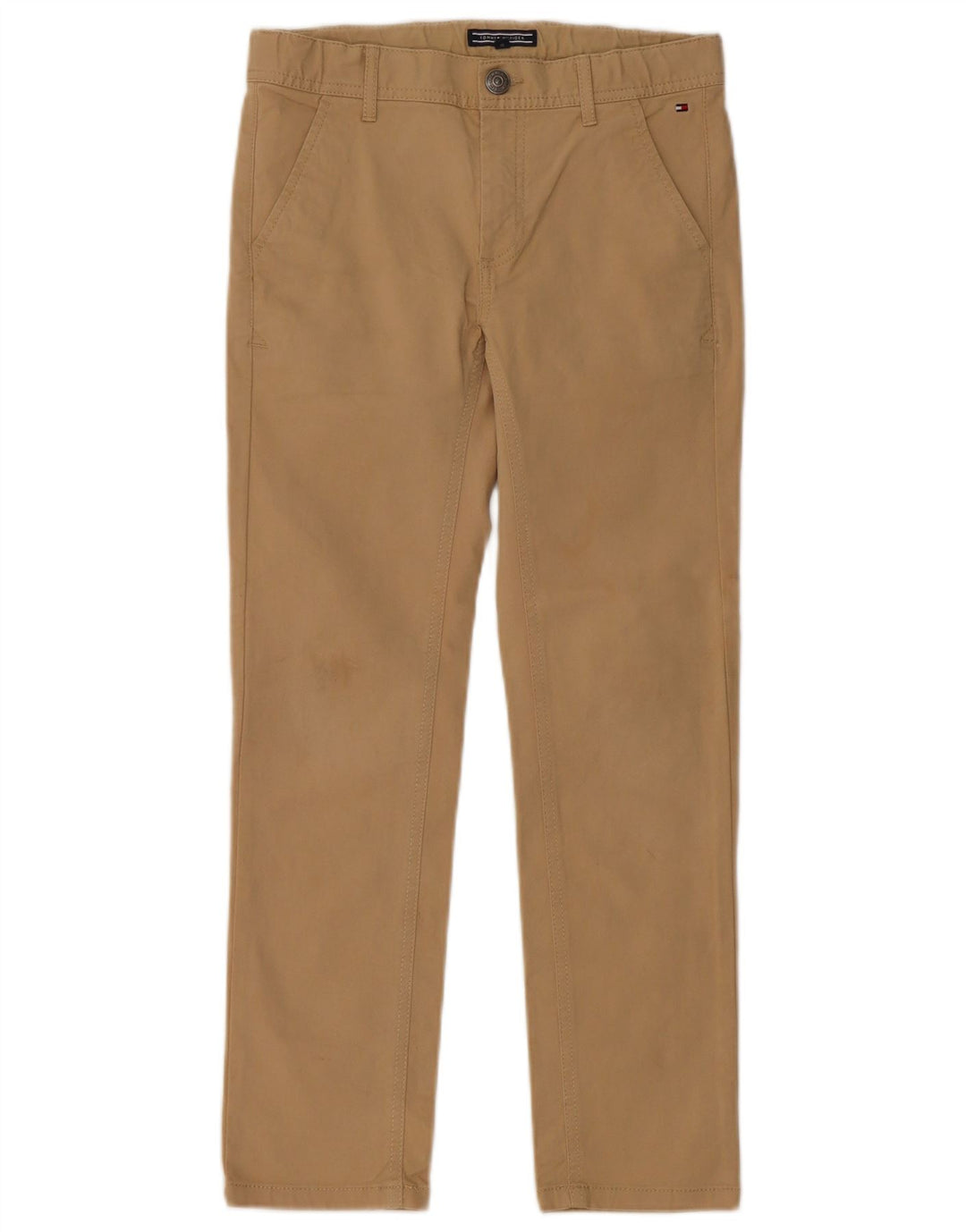 TOMMY HILFIGER Boys Slim Chino Trousers 9-10 Years W26 L25 Beige Cotton