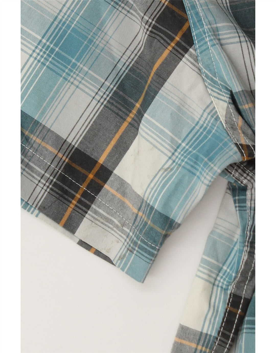 The North Face Mens Short Sleeve Shirt Medium Blue Check Cotton