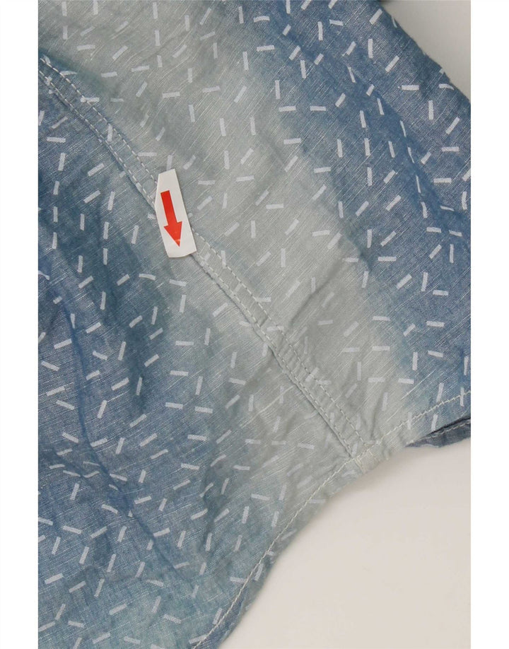 G-Star Mens Shirt XL Blue Spotted Linen