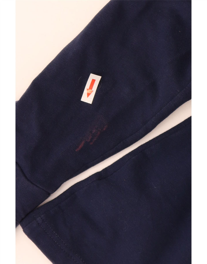 ADIDAS Womens Tracksuit Top Jacket UK 12 Medium Navy Blue Cotton