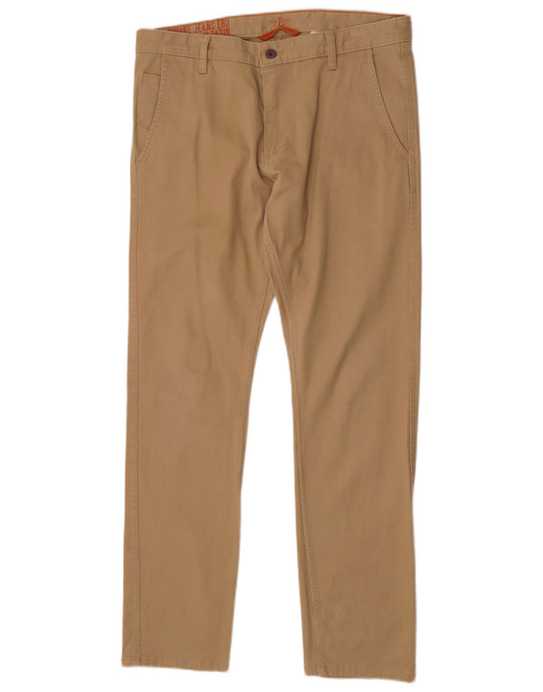 Dockers Mens Straight Casual Trousers W34 L32 Beige Cotton