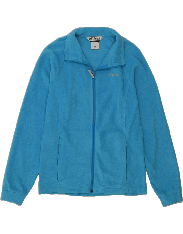 COLUMBIA Girls Fleece Jacket 15-16 Years Blue Polyester Vintage Columbia and Second-Hand Columbia from Messina Hembry 
