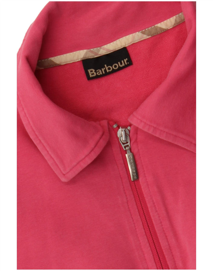 BARBOUR Womens Polo Shirt UK 12 Medium Pink