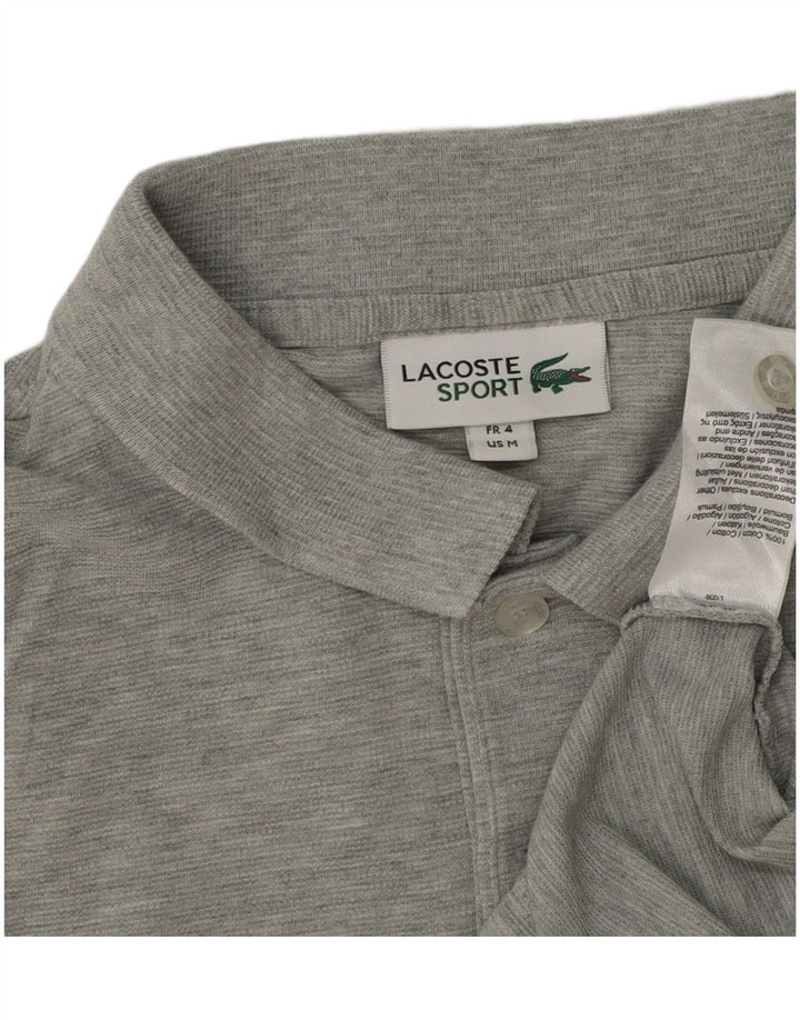 Lacoste Mens Polo Shirt Size 4 Medium Grey Flecked Cotton