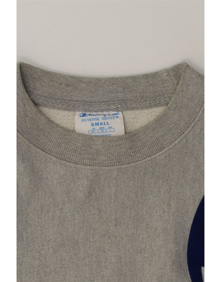 CHAMPION Mens Graphic Sweatshirt Jumper Small Grey Cotton Vintage Champion and Second-Hand Champion from Messina Hembry 