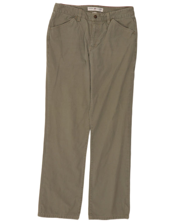 TOMMY HILFIGER Womens Straight Casual Trousers US 6 Medium W28 L30 Khaki