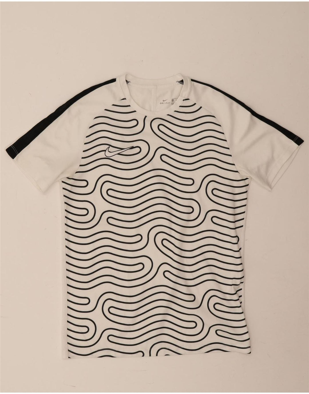 Nike Mens Dri Fit Abstract Pattern T-Shirt Top Medium White Colourblock