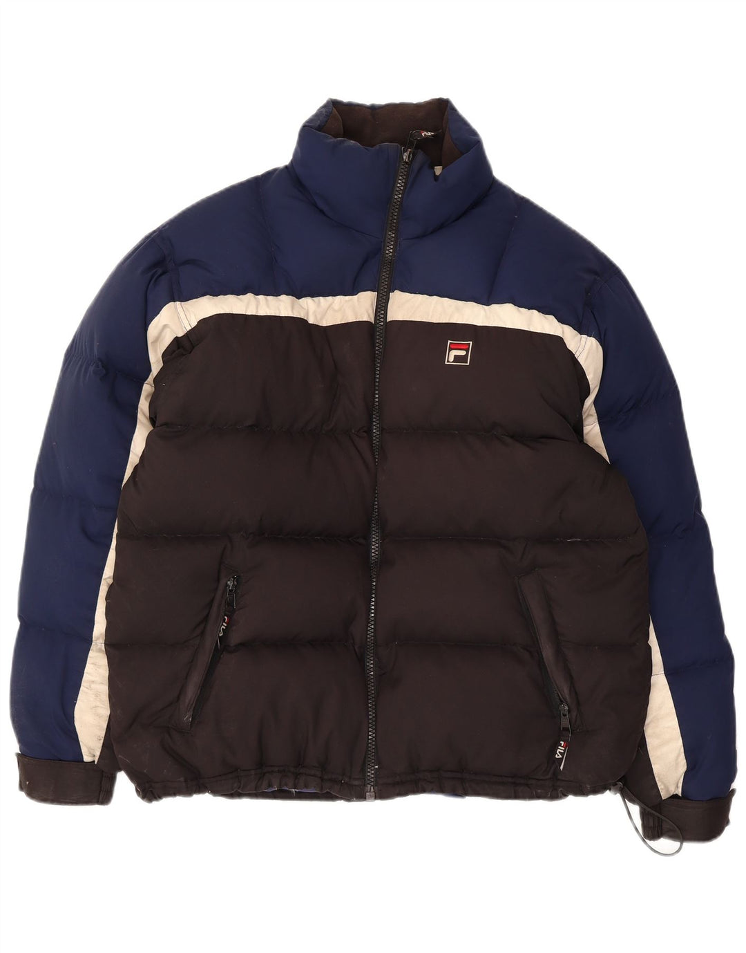 Fila Mens Padded Jacket UK 36 Small Black Colourblock Polyester