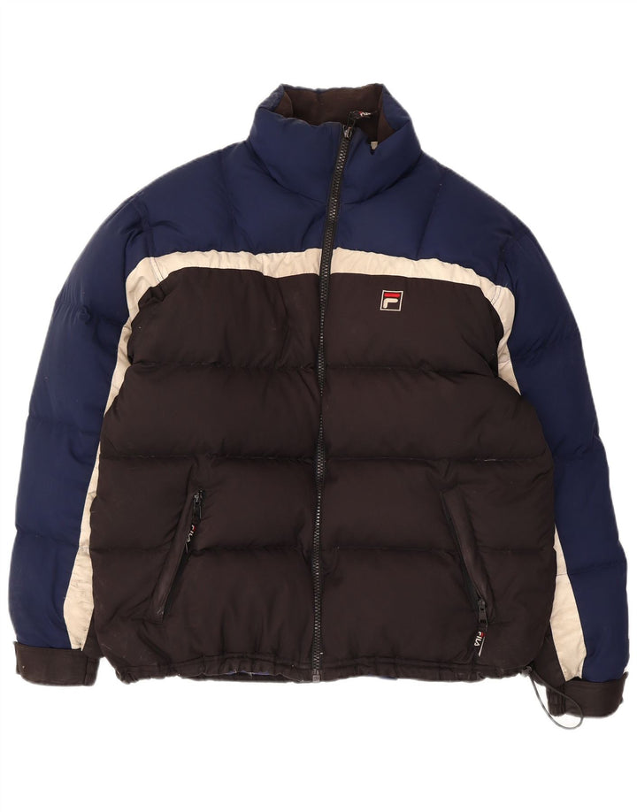 Fila Mens Padded Jacket UK 36 Small Black Colourblock Polyester