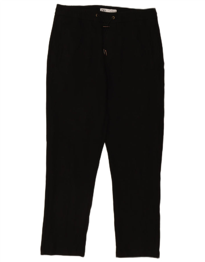 Zara Mens Straight Chino Trousers Medium W32 L27 Black
