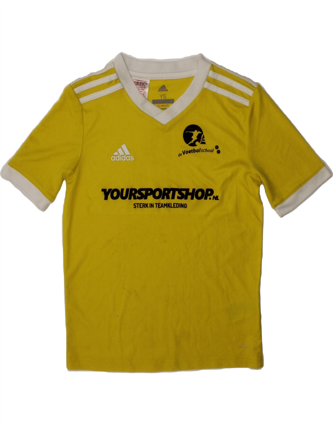 ADIDAS Boys Graphic T-Shirt Top 9-10 Years Small  Yellow Polyester Vintage Adidas and Second-Hand Adidas from Messina Hembry 