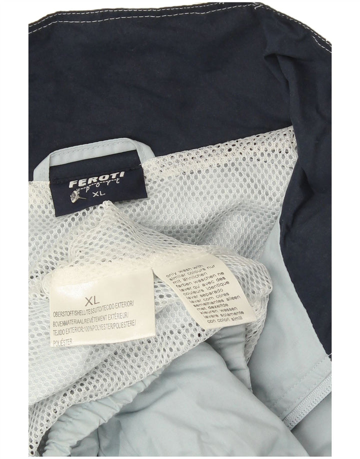 Feroti Mens Windbreaker Jacket UK 42 XL Blue Colourblock Polyester