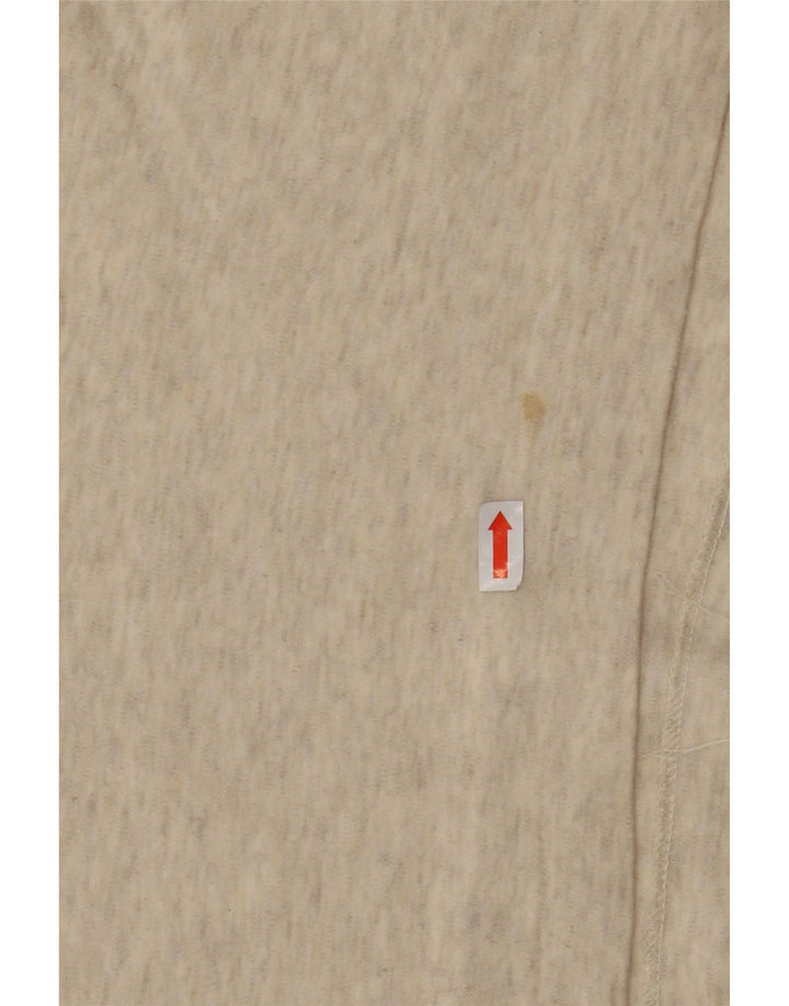 POLO RALPH LAUREN Mens Long Sleeve Polo Shirt Large Beige Flecked Cotton