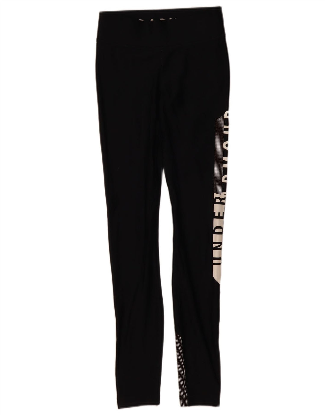 UNDER ARMOUR Womens Heat Gear Graphic Leggings UK 4 XS  Black