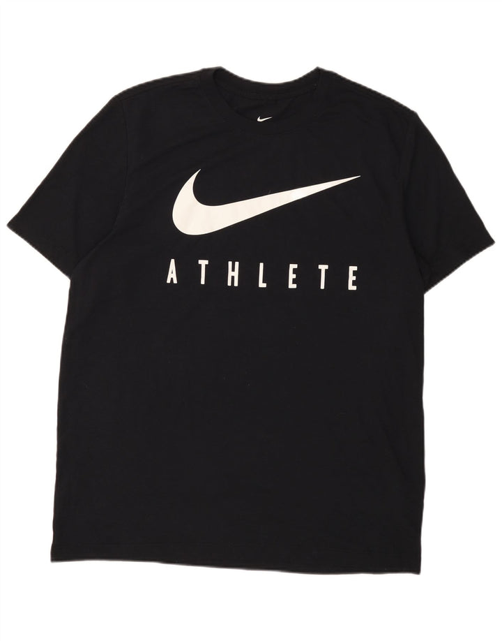 NIKE Mens Dri Fit Graphic T-Shirt Top Large Black Cotton