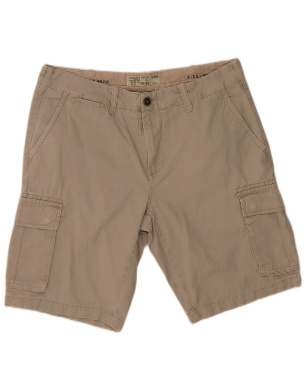 OVS Mens Regular Cargo Shorts IT 50 Large W34 Beige Cotton
