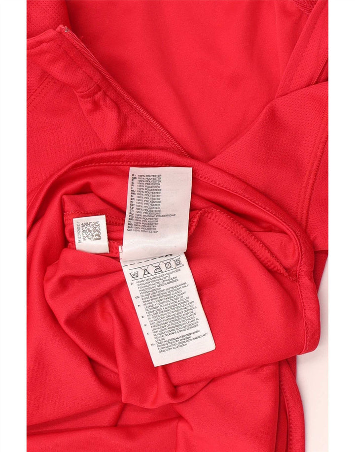 Adidas Womens Zip Neck Pullover Tracksuit Top UK 10 Small Pink Polyester