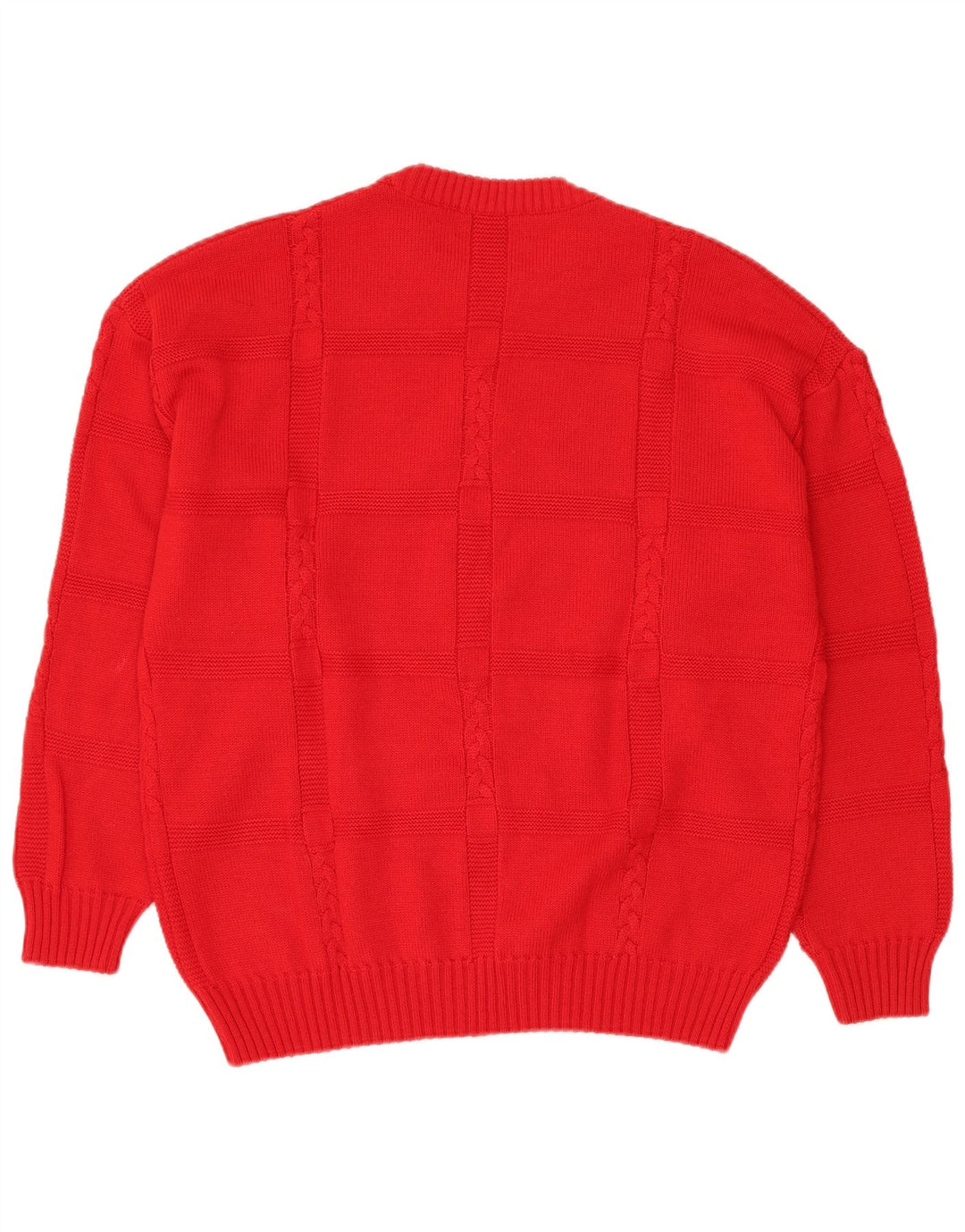 IL GRANCHIO Mens Crew Neck Jumper Sweater Large Red Wool