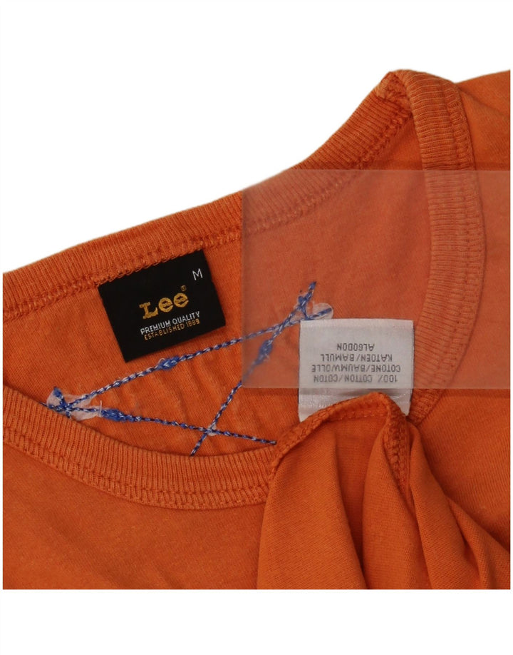 Lee Mens Graphic T-Shirt Top Medium Orange Cotton