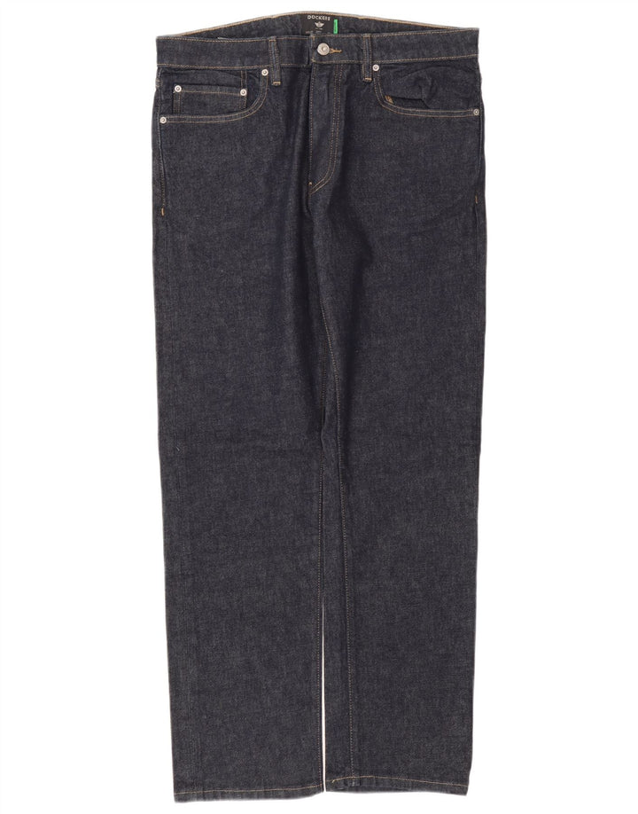 Dockers Mens Slim Jeans W34 L32 Navy Blue Cotton