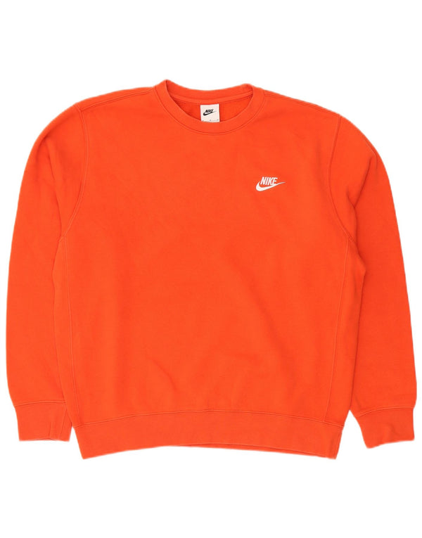 Nike Mens Sweatshirt Jumper Medium Orange Cotton
