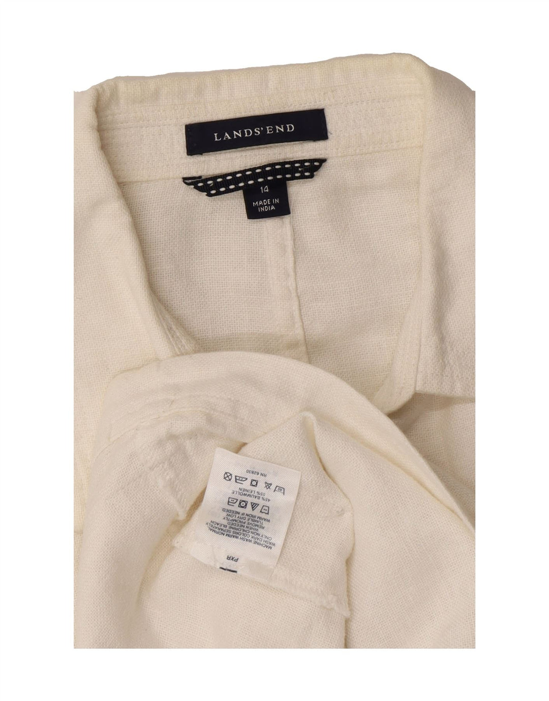LANDS END Womens Utility Jacket UK 14 Large  Off White Cotton Vintage Lands End and Second-Hand Lands End from Messina Hembry 