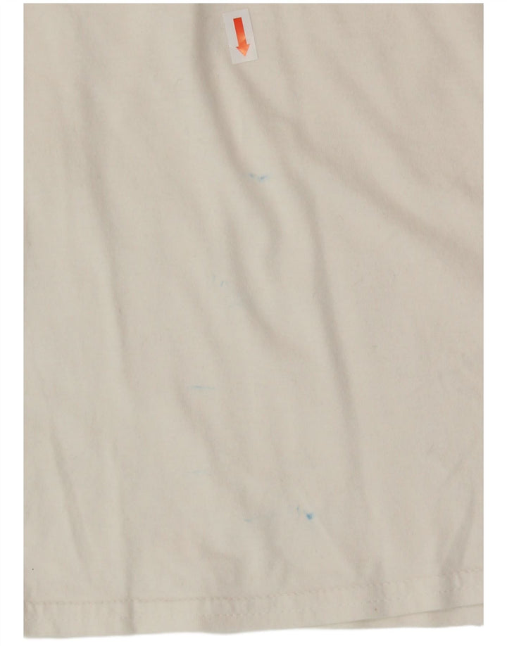 MITCHELL & NESS Mens Chicago Bulls Graphic T-Shirt Top Medium Off White