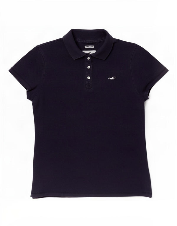 Hollister Womens Polo Shirt UK 10 Small Navy Blue