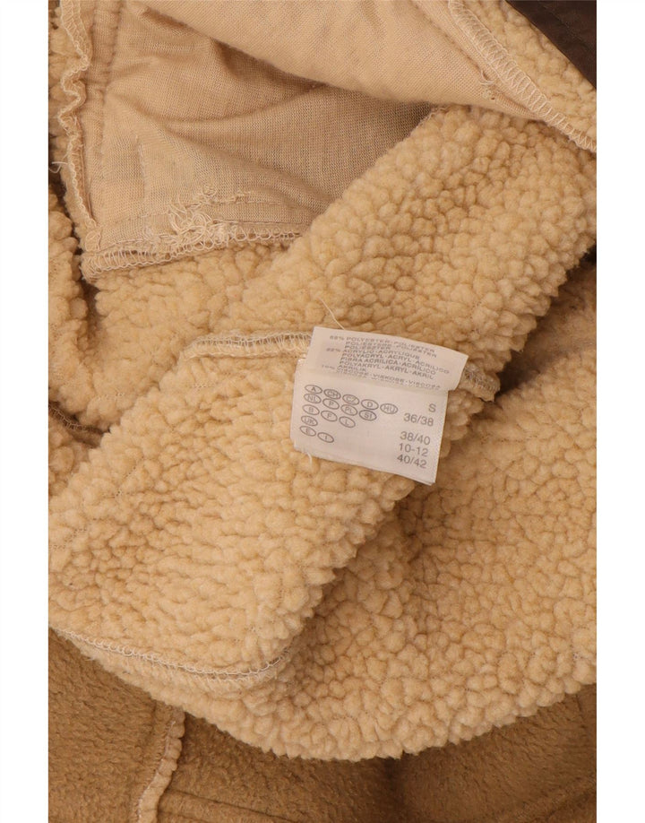 RODEO Womens Fleece Jacket UK 10 Small  Beige Polyester