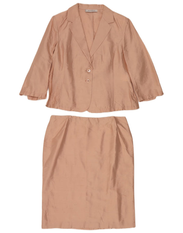 Momenti Womens 2 Button 3/4 Sleeve Piece Skirt Set IT 48/50 XL W32 Pink