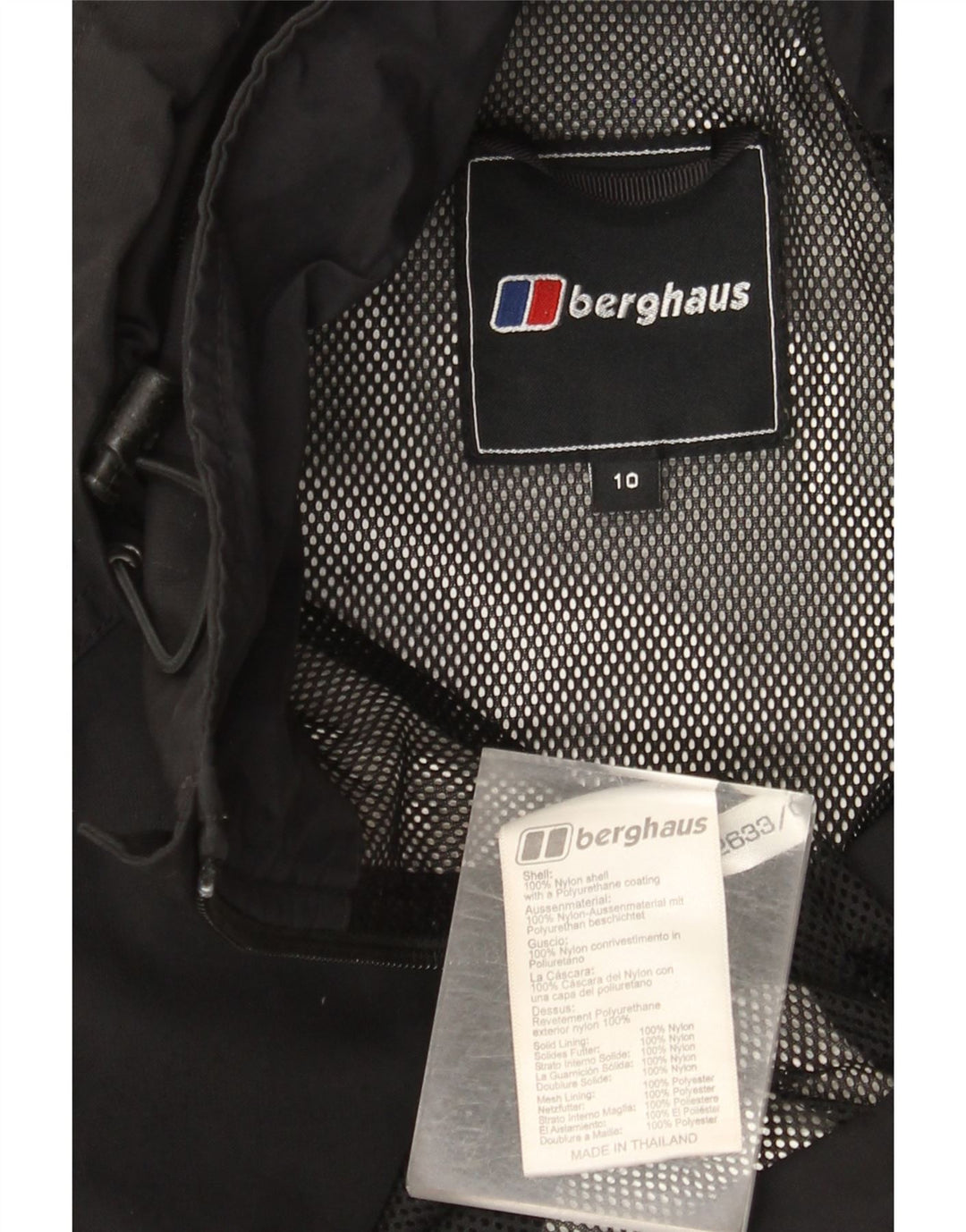 Berghaus Womens Oversized Hooded Rain Jacket UK 10 Small Black Nylon