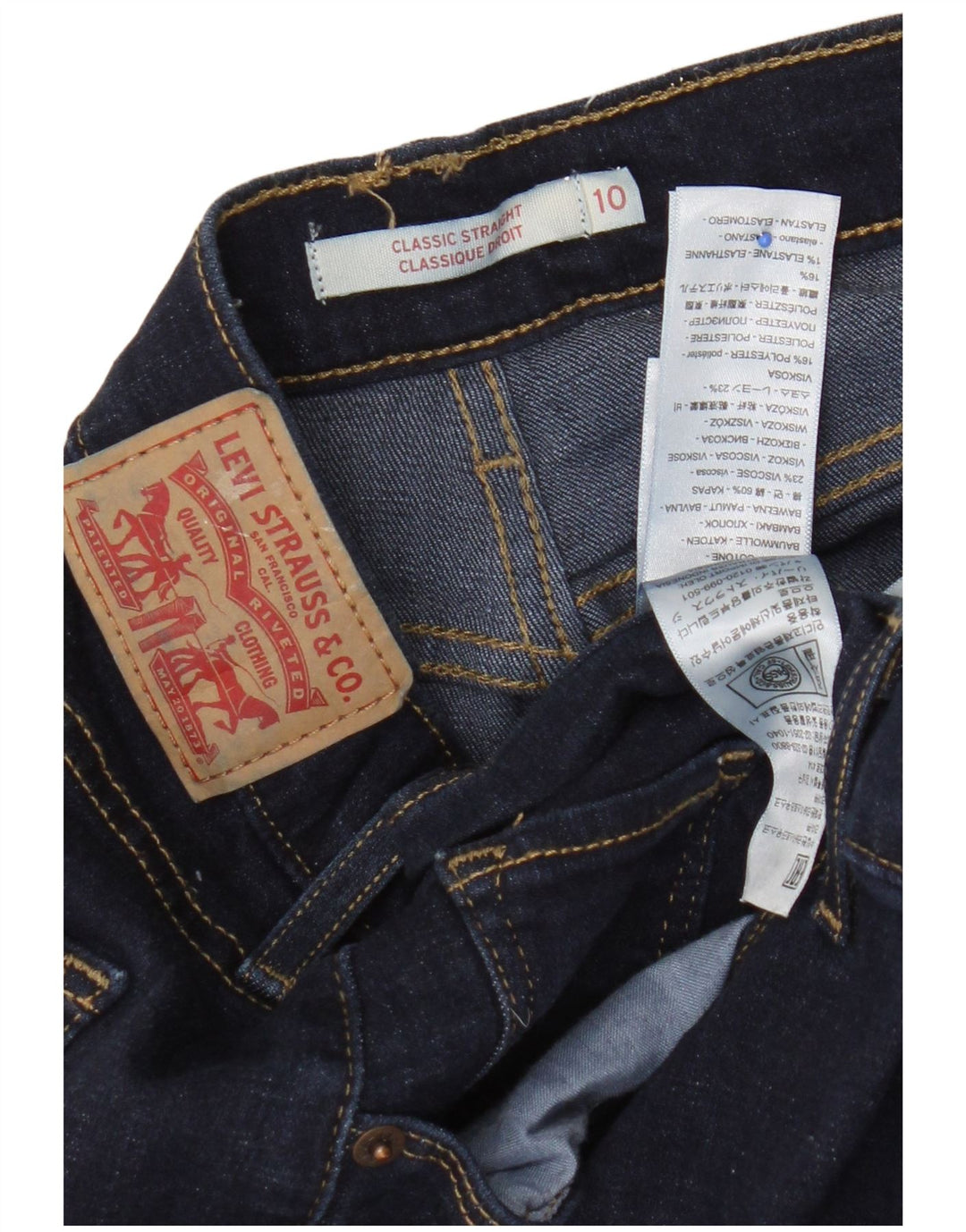 Levi's Womens Classics Straight Jeans US 10 Large W30 L30 Navy Blue