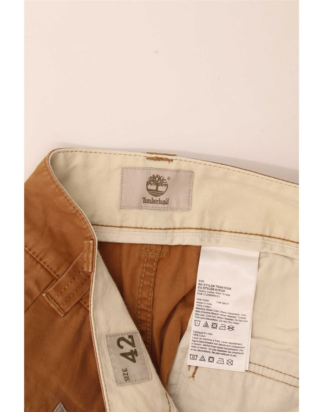 Timberland Mens Cargo Shorts W42 2XL Brown Cotton