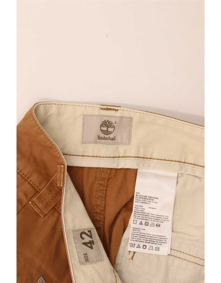 Timberland Mens Cargo Shorts W42 2XL Brown Cotton