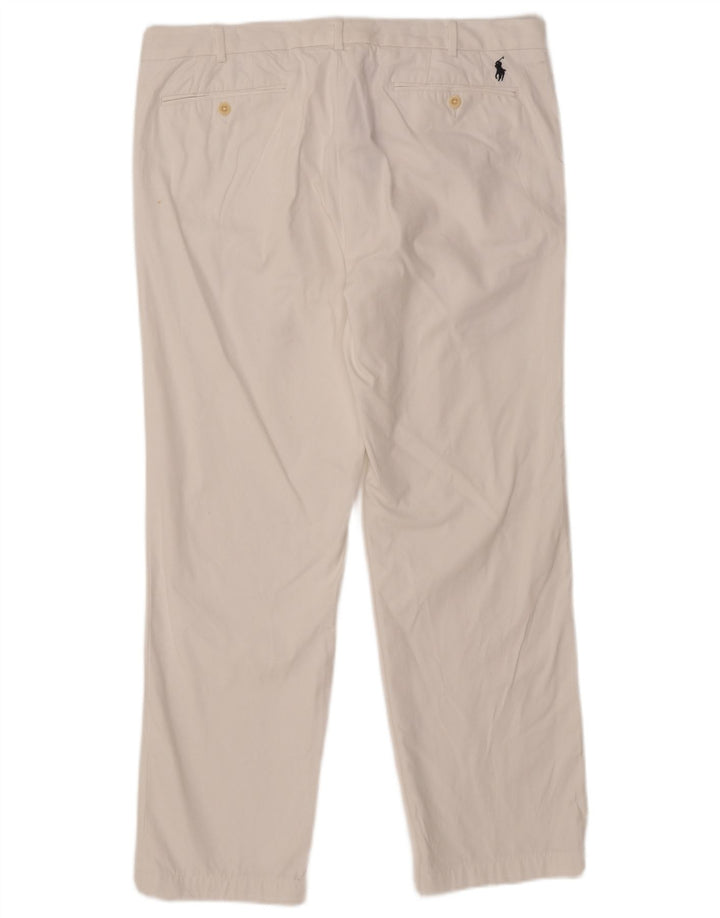 POLO RALPH LAUREN Womens Custom Fit Suit Trousers W36 L34 White Cotton