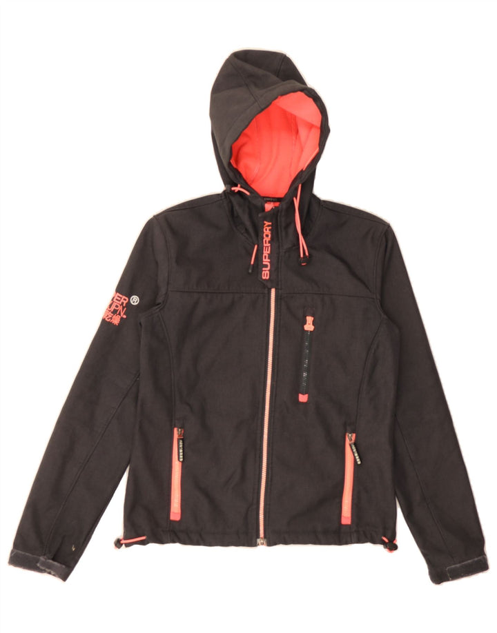 SUPERDRY Womens Graphic Windbreaker Jacket UK 10 Small Grey Vintage Superdry and Second-Hand Superdry from Messina Hembry 
