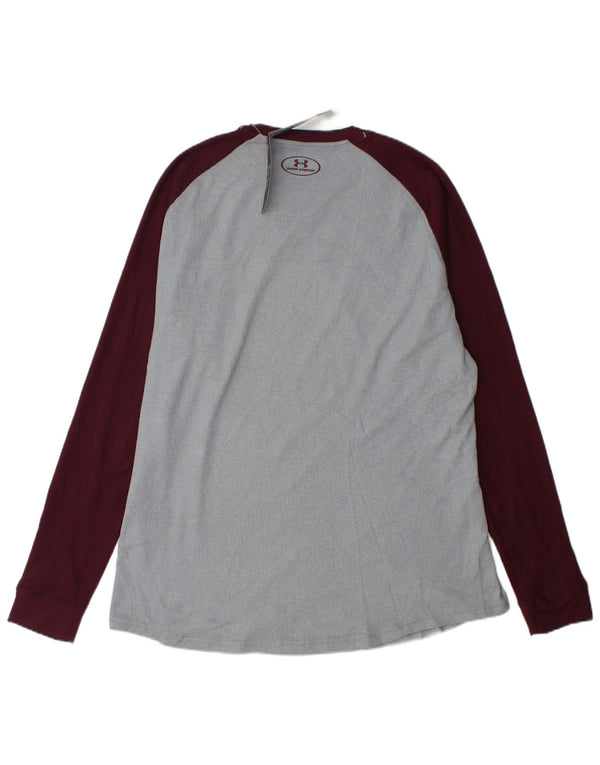 UNDER ARMOUR Mens Top Long Sleeve XL Grey Colourblock Polyester