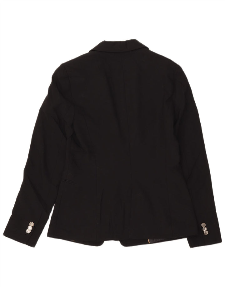 Zara Womens 1 Button Blazer Jacket EU 36 XS Black Polyester