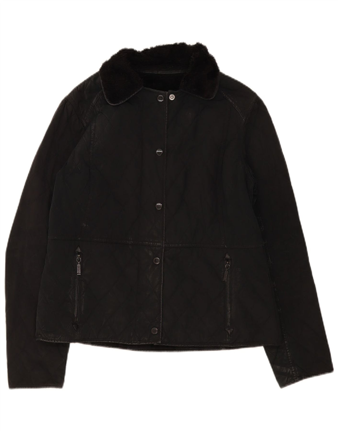 Barbour Womens Quilted Jacket UK 16 Large Black Polyamide