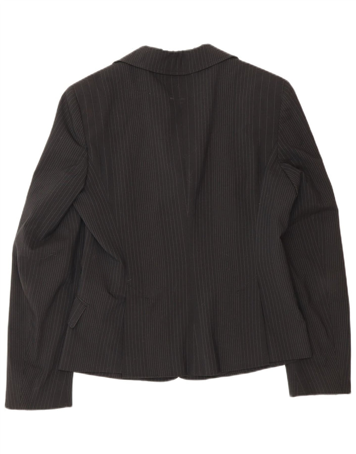 Max & Co. Womens 3 Button Blazer Jacket UK 10 Small Black Striped Polyester
